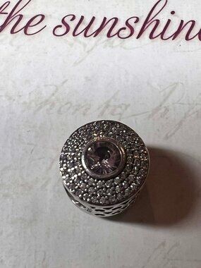 Authentic Pandora Radiant Splendor Charm with Blush Pink Crystal #791763NBP